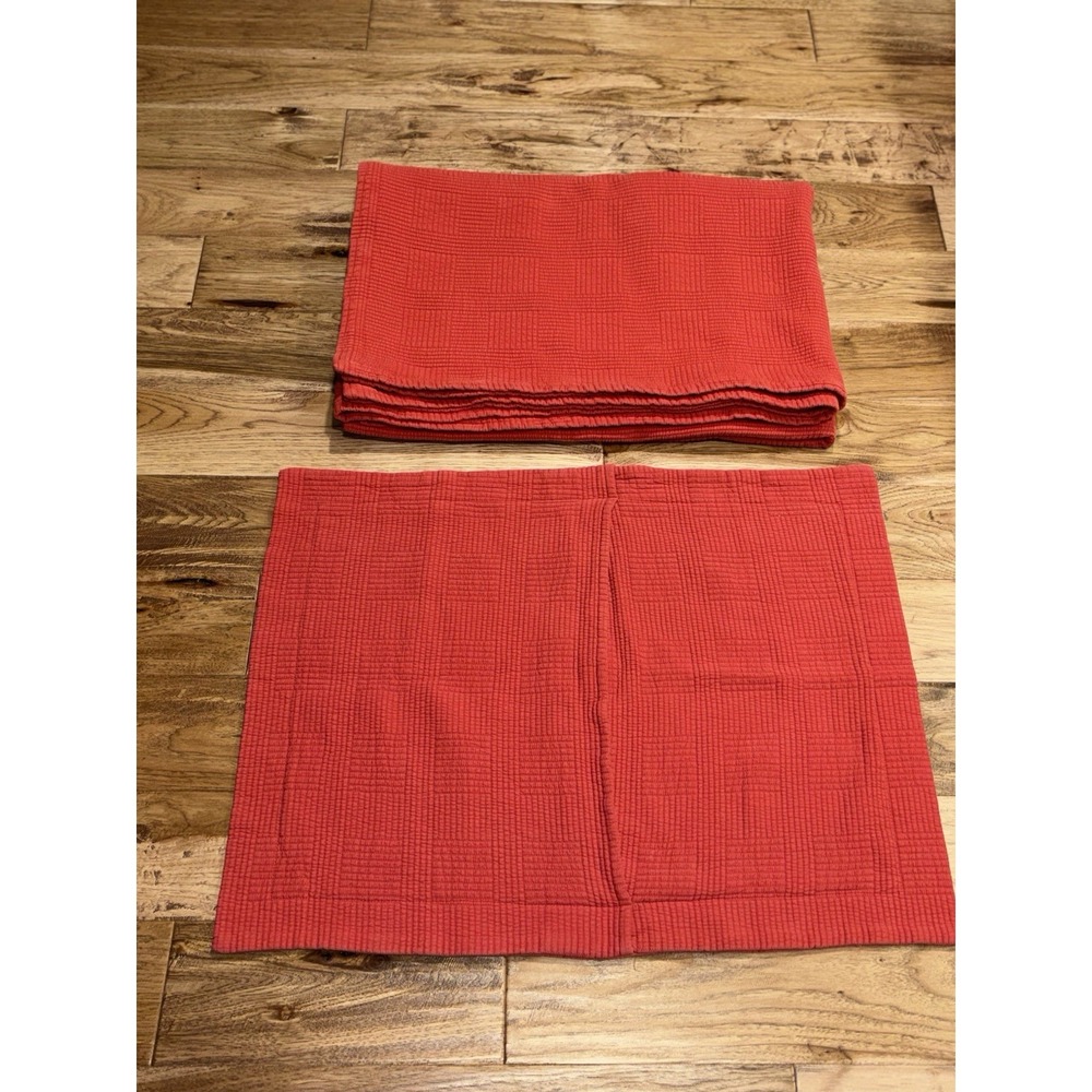 Vtg LL Bean Matelasse Quilt Red Bedspread Coverlet Portugal Twin 68"x98" W/Sham